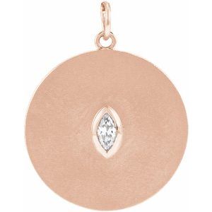 Ladies Diamond Disc Pendant (I1, Ghi) — 14K Rose Gold