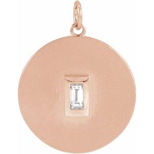 Ladies Diamond Disc Pendant (Si2-Si3, Ghi) — 14K Rose Gold