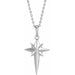 Ladies Natural Diamond Star Cross Necklace (Si2-Si3, G-H) — Platinum