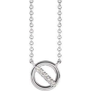 Ladies Natural Diamond Circle Necklace (I1, G-H) — Sterling Silver