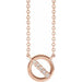 Ladies Natural Diamond Circle Necklace (I1, G-H) — 14K Rose Gold