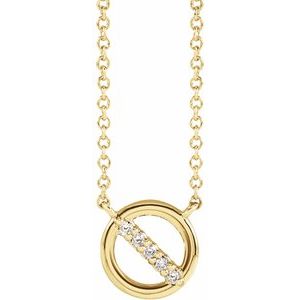 Ladies Natural Diamond Circle Necklace (I1, G-H) — 14K Yellow Gold