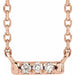 Ladies Natural Diamond French-Set Bar Necklace (I1, G-H) — 14K Rose Gold