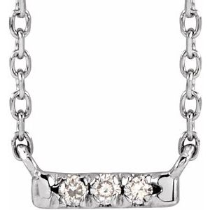 Ladies Natural Diamond French-Set Bar Necklace (Si2-Si3, G-H) — Platinum