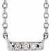 Ladies Natural Diamond French-Set Bar Necklace (Si2-Si3, G-H) — Platinum