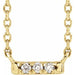 Ladies Natural Diamond French-Set Bar Necklace (I1, G-H) — 14K Yellow Gold