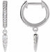 Ladies Natural Diamond Hinged Hoop Spike Earrings — 14K White Gold