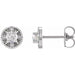Ladies Natural Diamond Floral-Inspired Earrings — Sterling Silver