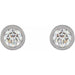 Lab-Grown Diamond Round Micro Bezel-Set Stud Earrings (Single Earring)