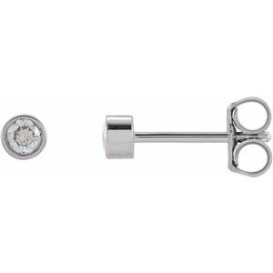 Ladies Natural Diamond Micro Bezel-Set Earrings — Sterling Silver