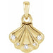 Ladies Natural Diamond Seashell Pendant (I1, G-H) — 14K Yellow Gold