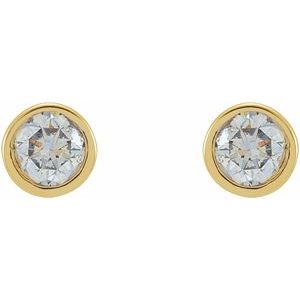 Lab-Grown Diamond Round Micro Bezel-Set Stud Earrings