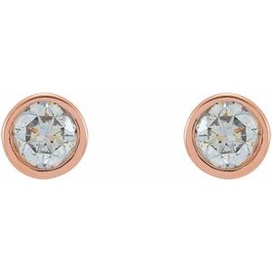 Lab-Grown Diamond Round Micro Bezel-Set Stud Earrings