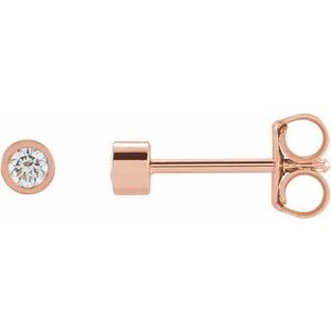Lab-Grown Diamond Round Micro Bezel-Set Stud Earrings