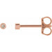 Ladies Natural Diamond Micro Bezel-Set Stud Earring — 14K Rose Gold