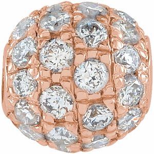 Ladies 3 mm Natural Diamond Ball Pendant — 14K Rose Gold