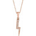 Ladies Natural Diamond Lightning Bolt Necklace (I1, G-H) — 14K Rose Gold
