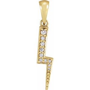 Ladies Natural Diamond Lightning Bolt Pendant (I1, G-H) — 14K Yellow Gold