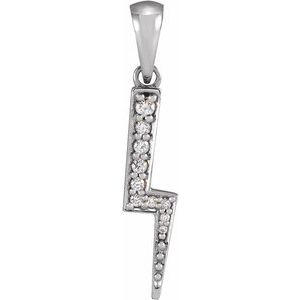 Ladies Natural Diamond Lightning Bolt Pendant (Si2-Si3, G-H) — Platinum