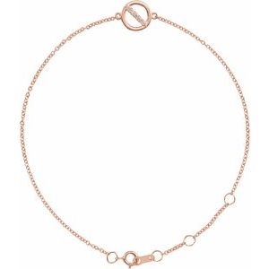 Ladies Natural Diamond Circle 6 1/2-7 1/ Bracelet (I1, G-H) — 14K Rose Gold