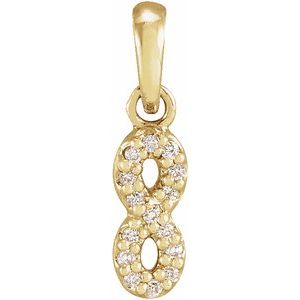 Ladies Natural Diamond Petite Infinity Pendant (I1, G-H) — 14K Yellow Gold
