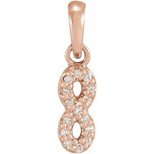 Ladies Natural Diamond Petite Infinity Pendant (I1, G-H) — 14K Rose Gold