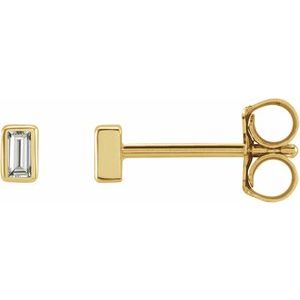 Ladies Natural Diamond Bezel-Set Earrings (Si2-Si3, Ghi) — 14K Yellow Gold