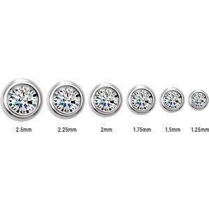 Lab-Grown Diamond Round Micro Bezel-Set Stud Earrings (Single Earring)