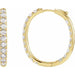 Ladies Natural Diamond Inside-Outside Hinged 28.3 mm Hoop Earrings (I1, G-H) — 14K Yellow Gold