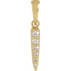 Ladies Natural Diamond Spike Pendant (I1, G-H) — 14K Yellow Gold
