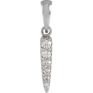 Ladies Natural Diamond Spike Pendant (I1, G-H) — 14K White Gold