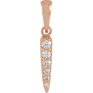 Ladies Natural Diamond Spike Pendant (I1, G-H) — 14K Rose Gold