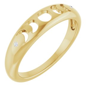 Ladies Natural Diamond Moon Phase Ring (I1, G-H) — 14K Yellow Gold