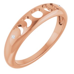 Ladies Natural Diamond Moon Phase Ring (I1, G-H) — 14K Rose Gold