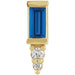 Ladies Natural Blue Sapphire Natural Diamond Bar Earring — 14K Yellow Gold