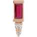 Ladies Natural Ruby Natural Diamond Bar Earring — 14K Rose Gold