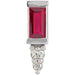 Ladies Natural Ruby Natural Diamond Bar Earring — 14K White Gold