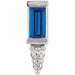 Ladies Natural Blue Sapphire Natural Diamond Bar Earring — 14K White Gold