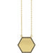 Ladies Natural Black Diamond Hexagon Necklace (Opaque, Black) — 14K Yellow Gold