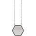 Ladies Natural Black Diamond Hexagon Necklace (Opaque, Black) — Sterling Silver