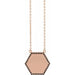 Ladies Natural Black Diamond Hexagon Necklace (Opaque, Black) — 14K Rose Gold
