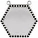 Ladies Natural Black Diamond Hexagon Necklace Center (Opaque, Black) — 14K White Gold
