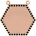 Ladies Natural Black Diamond Hexagon Necklace Center (Opaque, Black) — 14K Rose Gold