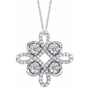 Ladies Natural Diamond Clover Necklace (Si2-Si3, G-H) — Platinum