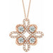 Ladies Natural Diamond Clover Necklace (I1, G-H) — 14K Rose Gold