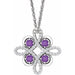 Ladies Natural Amethyst Natural Diamond Clover Necklace (Si2-Si3, G-H) — Platinum