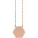 Ladies Natural Diamond Hexagon Necklace (I1, G-H) — 14K Rose Gold