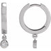 Ladies Natural Diamond Hinged Hoop Earrings — 14K White Gold