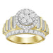 LADIES RING 3.00CT ROUND/BAGUETTE DIAMOND 10K YELLOW GOLD
