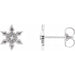 Ladies Natural Diamond Snowflake Earrings — Sterling Silver